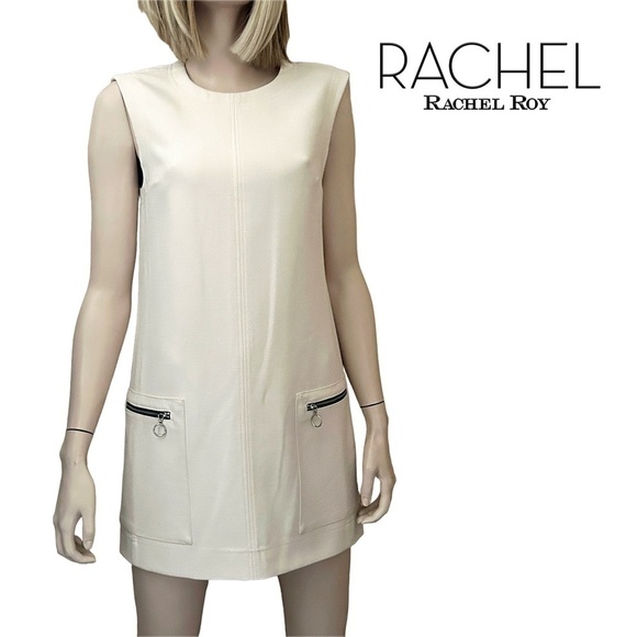 Rachel Roy Shift Dress with Seam Stitching Detail Large zippered pockets S-M - Picture 1 of 16